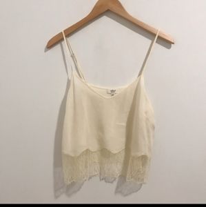Wilfred Lace Bottom Tank Top in Ivory / Size S
